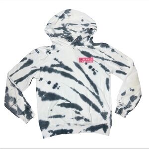 H&M Girls Hooded pullover White Grey Tie Dye NWOT US 8/10